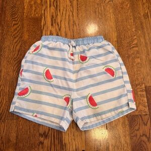 Little English Blue and White Swim Shorts with Watermelons Size 12M